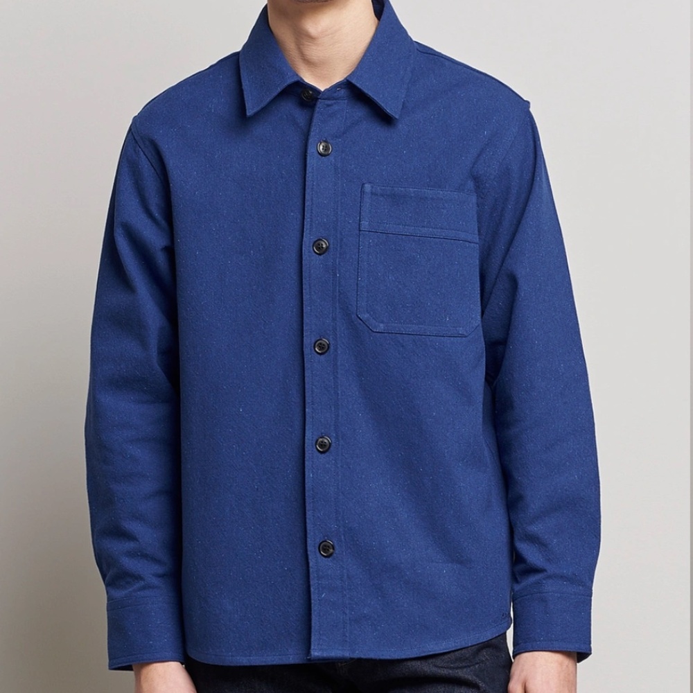 A.P.C. Basile Overshirt Shirt Jacket - Blue - Large